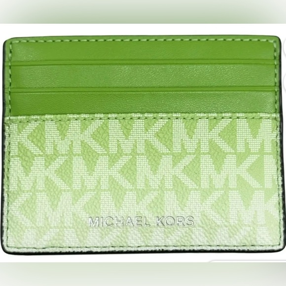 Michael Kors Cooper Jungle Green Card Case - Picture 1 of 6